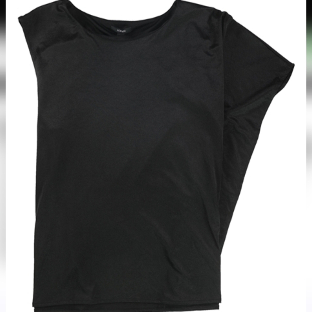 NWT Alfani Womens Solid One Shoulder Blouse, Black, XLARGE